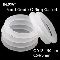 오링 o-ring 20/10/5개 식품 학년 실리콘 링 가스켓 흰색 고무 O 와셔 OD 12-150mm CS 4/5mm 방수 개스킷, OD 150mm-5Pcs, CS 5mm