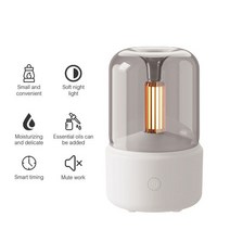 미니 가습기 탁상용 소형 촛불 휴대용 120ml 전기 usb 공기 쿨 미스트 메이커 led 야간 조명으로 8-12 시간, 2-하얀