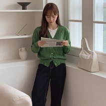 [바보사랑] 여성 가을 브이넥 루즈핏 버튼 니트 가디건