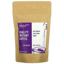 Waka Coffee 100% 아라비카 인스턴트 커피 동결 건조 인도 라이트 로스트 3.5 oz(99 g)