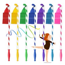 attizone 리본체조 리듬체조 리본 막대 7칼라 무용 재롱잔치 운동회소품, 빨강