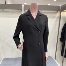캐리스노트 카라 주름 더블단추 원피스 CN1FOP803-BK