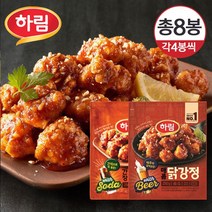 하림 매콤 닭강정 250g 4개+간장 닭강정 250g 4개/총8개, 8개