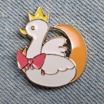 BC333 공주 백조 동물 배지 뱃지