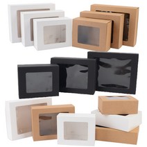 골든트리 안이보이는 접이식 사각 투명창 선물케이스 포장상자 선물박스 포장봉투, 중 - 블랙