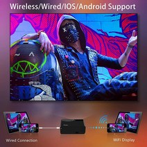 아이폰용 미니 프로젝터 ELEPHAS 2020 Wi-Fi 영화 동기화 스마트폰 스크린 포함 1080P HD 휴대용 프로젝터 지원 200인치 스크린 안드로이드/iOS/HDMI/