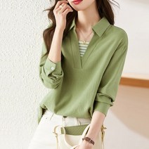 [리즈무드] 레이어드 브이넥 카라 블라우스