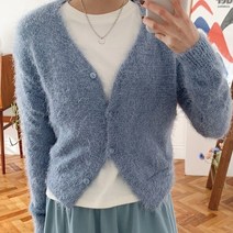[랜덤플레이] 가을 데이트룩 브이넥 뽀송 스웨터 가디건