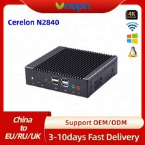 저전력 소비 미니 컴퓨터 셀러론 N2840 듀얼 디스플레이 홈 서버 산업용 팬리스 PC, Cerelon N2840, 미국, 4G RAM 32G SSD WIFI