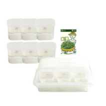 이지앤프리 새싹 무순 키우기 재배용기 6p + 재배용 채반 6p + 보관함 + 씨앗 세트, 3세트