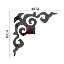 모서리수납장 코너선반 아크릴 거울 스티커 거실 배경 벽 장식 코너 캐비닛 가구 4 개, 03 black A_02 4pcs