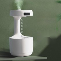 무중력 물방울 가습기 물멍 800L 대용량 시계 실내 야간 조명 무드등 무소음 사무실 아이 방 침실 자동 습도조절, 그린 타임랩스