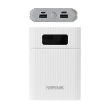 18650 배터리 충전기 듀얼 USB 충전기 출력 Anti-Reverse 18650 배터리 DIY 전원 은행 상자 LCD 디스플레이 LED 램프, 하얀색