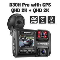 듀얼 렌즈 car dvr 4k 2160p sony sensor wifi gps logger 2 camera dash cam video recorder night vision 170, d30h pro with gps, 클래스 10 64GB 카드
