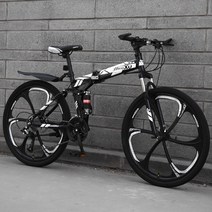 풀샥 MTV자전거 xc MTB 접이식 산악 자전거 이중 충격 흡수 24/26 인치 학생 휴대용 남녀공용 스쿠터, [02] 26 inches, [01] 21, [07] 6 knife white