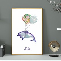 따쟁이공방 고래의 꿈 알루미늄 인테리어액자 4종, Fly