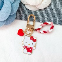 [인포켓주] 헬로우 키티 하트 고양이 키링 / 핸드메이드 키링 키홀더 열쇠고리 이니셜 케이스 제작