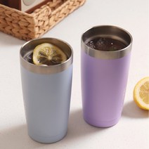 [홈콕] 쉐블러 600ml 낮엔 텀블러 밤엔 칵테일 쉐이커, 짝꿍세트(바이올렛+스카이블루)