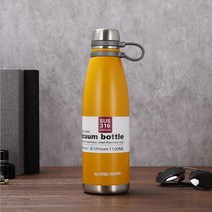 야외 스포츠 대용량 진공 316 스테인레스 스틸 진공 플라스크 온보드 물 컵, 노랗다, 850ML