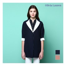 [올리비아로렌] 배색카라 돌먼소매 린넨자켓_2VOCFUTM3371