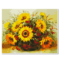 모모픽스 보석십자수 40x50cm 캔버스액자, DI03 해바라기 바구니