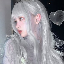 여성통가발 컨셉촬영용 긴머리가발 백발가발 패션가발, 한개옵션1, 실버 화이트
