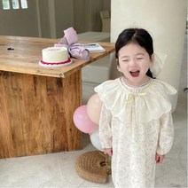 더쭈야 여아 원피스 아기 아동 봄원피스 가을 케이프 플라워 자수 등원 나들이