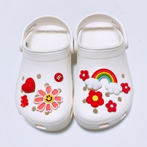 블로이 스마일 꽃님이랑 빨간 꽃밭 무지개 파츠 버튼 신발 악세사리 세트 실내화 꾸미기 9P