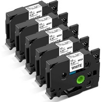 ASprinte 라벨 테이프 5팩 브라더 P-Touch TZe 호환, 12mm