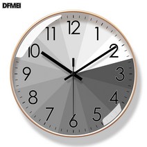 DFMEI 괘종시계 거실시계 심플 시계 괘종시계 무음소초 석영시계, 【초무음-블루심벨】6377-B 금테, 10인치
