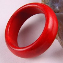 옥반지 혼주반지 가락지 레드 Howlite 손가락 반지 크기 7 보석 선물 X003