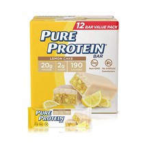 Pure Protein 단백질 바 레몬 케이크 1.76oz 12개, 12 Count (Pack of 1), Lemon Cake