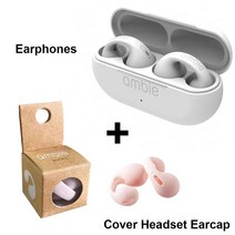 골전도이어폰 (에서 선박 us) Bluetooth 이어폰 :. Plus Size AM-TW0 Sound Earbuds 귀 Bone 컨덕션 Auricu, 11 White add cover