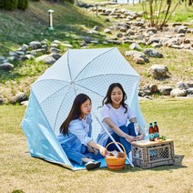 버터샵 BT 1초 우산 텐트 파라솔 원터치 텐트 핑크 블루, 1초 우산텐트(블루)