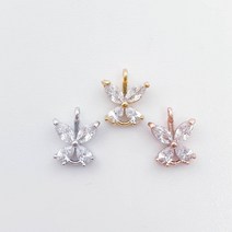 꽃나비 펜던트 목걸이만들기 팔찌재료 심플목걸이, 골드