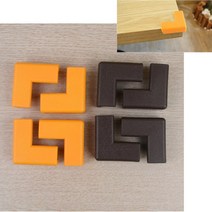 고무타입 모서리보호대 4P 아기 안전 벽지 모서리 몰딩 보호대 부딪힘 이마콕방지 보양재, 브라운(품)(절)