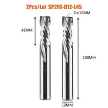 루터날 목공 비트 홈파기 쏘 공구 5mm 트리머날 50mm, CHINA, 2PC-SP2FC-D12.0-L45, 1개
