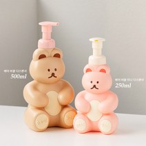 곰돌이 디스펜서 거품 손세정제 공병 곰 캐릭터 핸드워시 통, 디스펜서 미니, 크림
