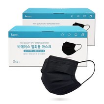 어린이마스크 100매 소형 중형/덴탈 일회용/대형 특대형/비에이스, 3-중형 블랙 100매