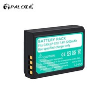 PALO LP-E10 배터리 카메라 캐논 Eos 1100D Rebel T3 KISS x50 X70, 01 1 Bttery