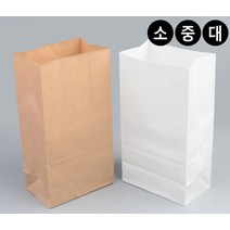 쇼핑백 크라프트 무지 종이봉투 각대봉투 페이퍼백 택배봉투_봉투_쇼핑백 베이킹봉투, 중_브라운_1개, 중