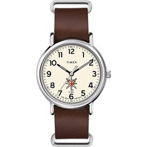 Timex Tribute 남성용 NHL 위켄더 40mm 쿼츠 가죽 스트랩 뉴욕 아일랜더스, Vegas Golden Knights