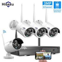 문앞cctv 실내외 스마트 Hiseeu 8CH 무선 NVR 3MP HD 야외 홈 보안 카메라 시스템 CCTV 비디오 감시 NVR 키트 1536P 와이파이 카메라 홈cctv, 중국, 1T, 화이트 8CH CCTV