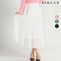 [바닐라비] 여성 주름 디테일 캉캉 쉬폰 스커트