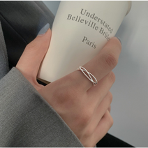 향매몰 실버925 3줄 꼬임 심플 포인트 링 은반지