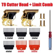 T9 트리머 용 4 개 크기 1.5/3/4.5 T 블레이드 남성 헤어 클리퍼 리미트 빗 가이드 이발사 교체, [03] BOX