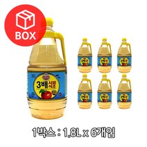 오뚜기 3배사과식초 1.8리터 X 6개입 (1박스) 무배 푸드비 대용량식자재, 1.8L