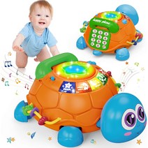 Baby Infant Crawling Musical Turtle Toys with Light Play Phone Newborn Baby Toy 0-3 3-6 6-12 12-18, 02 핑크