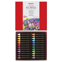 문교 수채 금속 오일 지함 파스텔 MAO-24MN, 24색, 1개