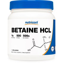 뉴트리코스트 베타인 HCI 무맛 글루텐 프리, 500g, 1개